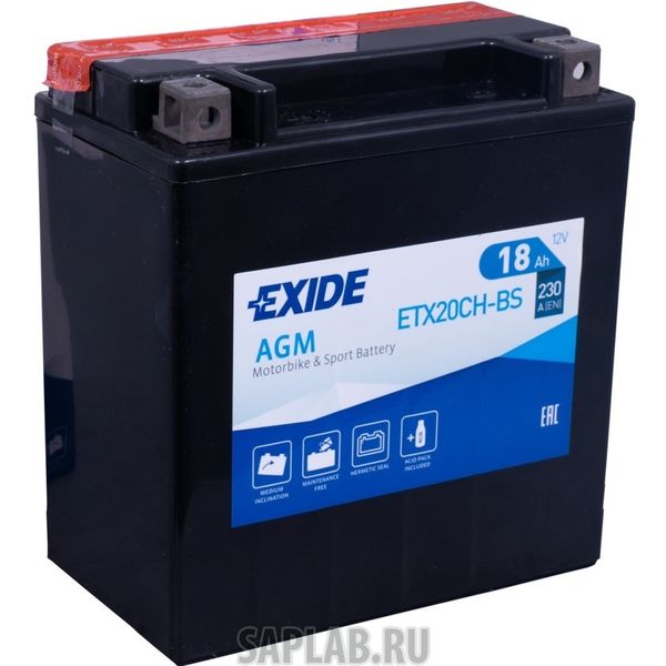 Купить EXIDE ETX20CHBS Аккумулятор автомобильный EXIDE ETX20CH-BS 18 Ач