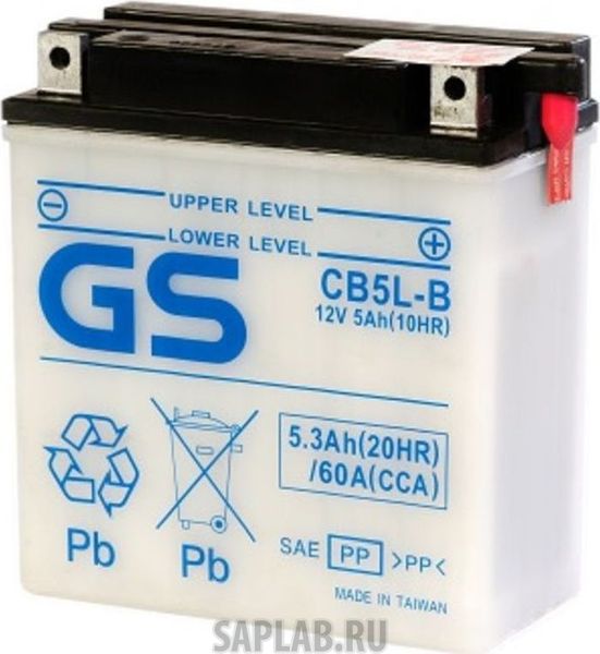 Купить GS_YUASA CB5LB Аккумулятор GS Yuasa CB5L-B 12В 5Ач 60CCA 121x62x132 мм Обратная (-+)