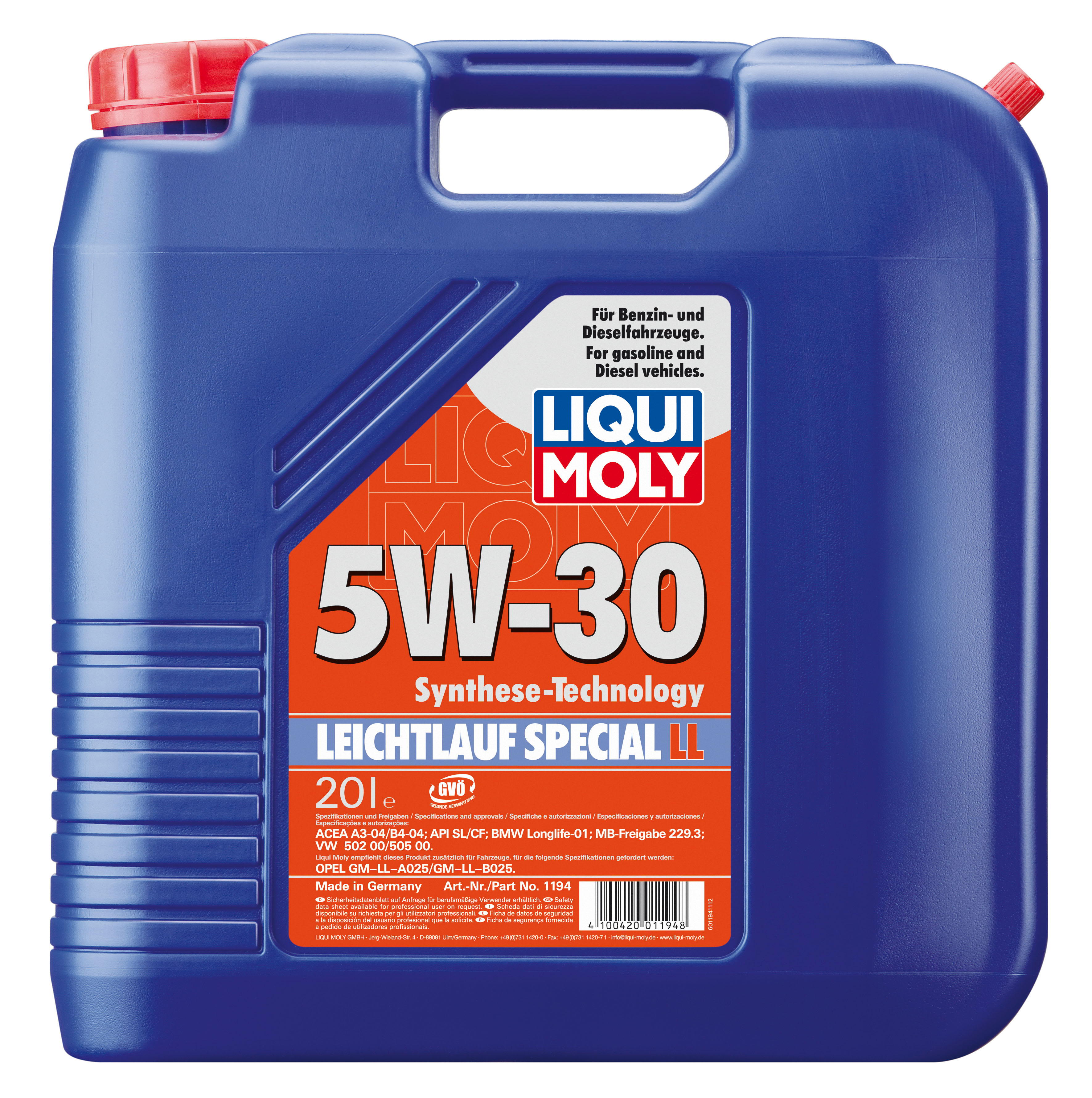 Купить Liqui moly 1194 НС-синтетическое моторное масло